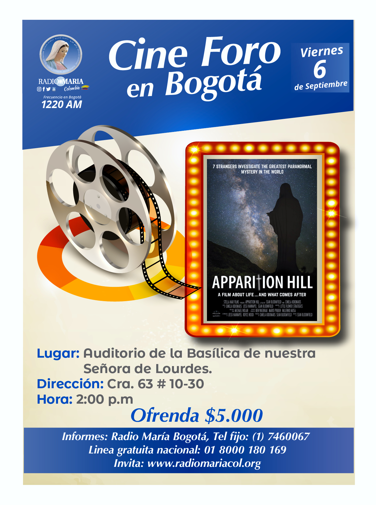 Cine foro en Bogotá 6 de septiembre
