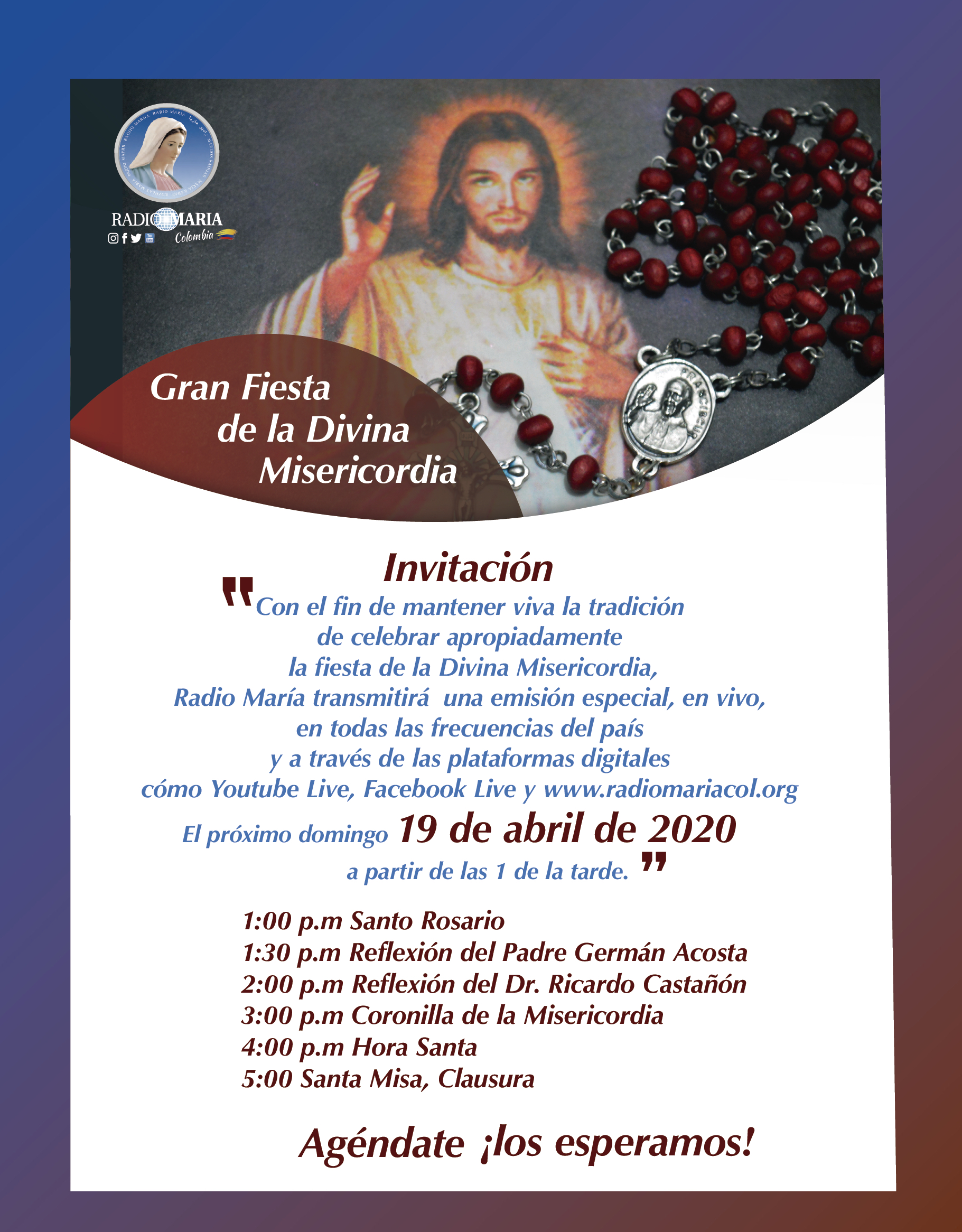 flyer fiesta de la misericordia 17 de abril